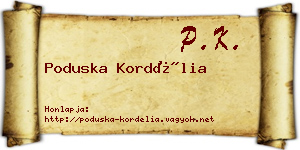 Poduska Kordélia névjegykártya